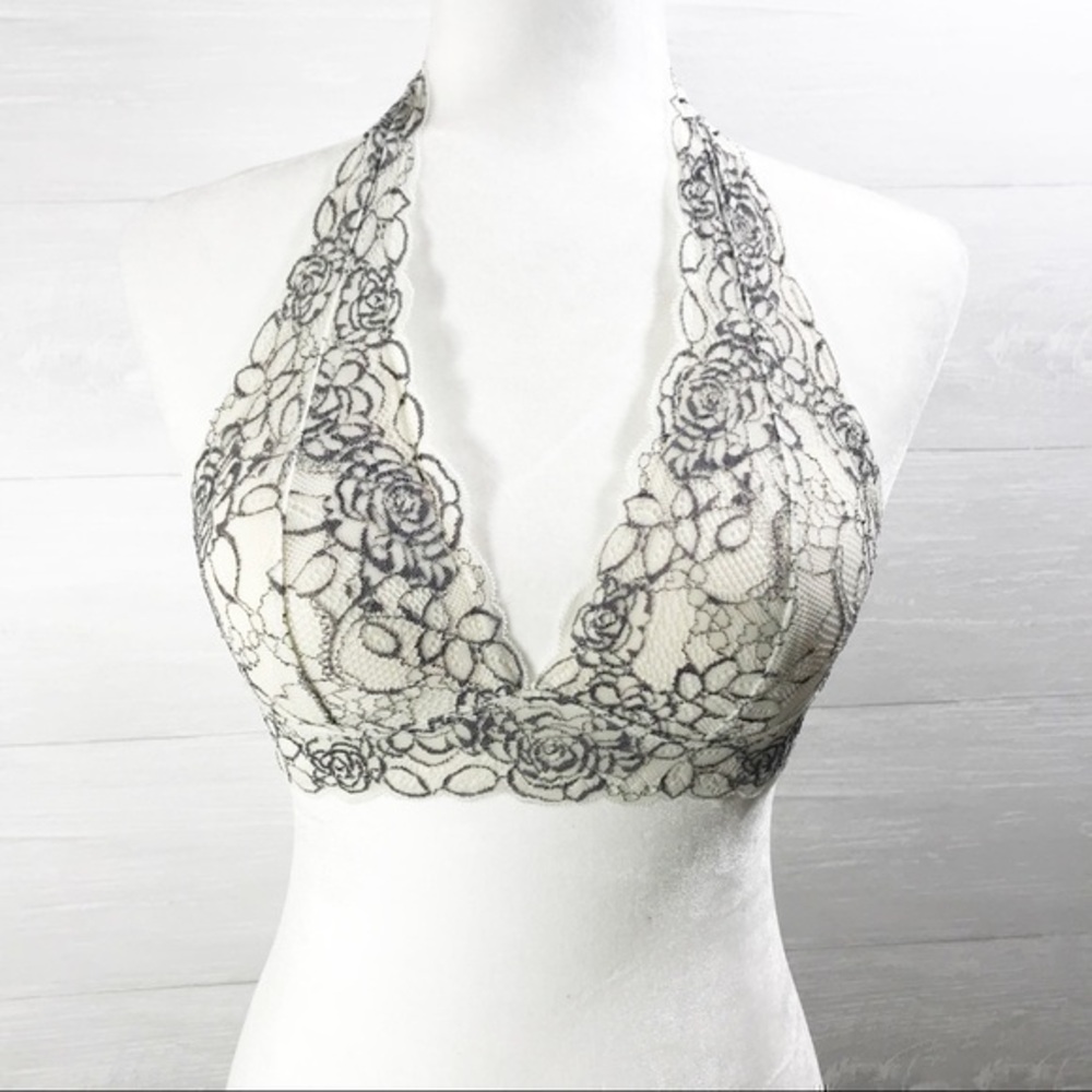 Free press Lace Open Back Bralette Size M